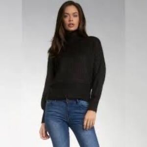 Like New Elan Imogine Black Cowl Turtleneck Sweater Women's Size Small
